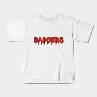 wisco badgers drip lettering Kids T-Shirt